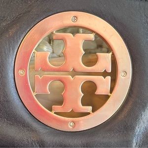Tory Burch Reva Crossbody Clutch Black w/Brass Hardware